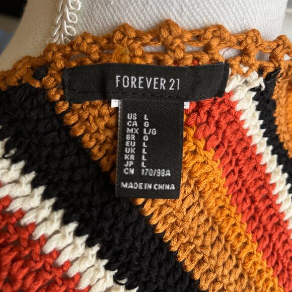 Festival Crochet Fringe Halter Top Coachella Boho Hippie Party Forever 21 M/L - Picture 7 of 9